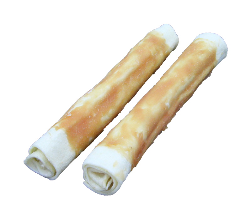 Foamed rawhide roll with chicken